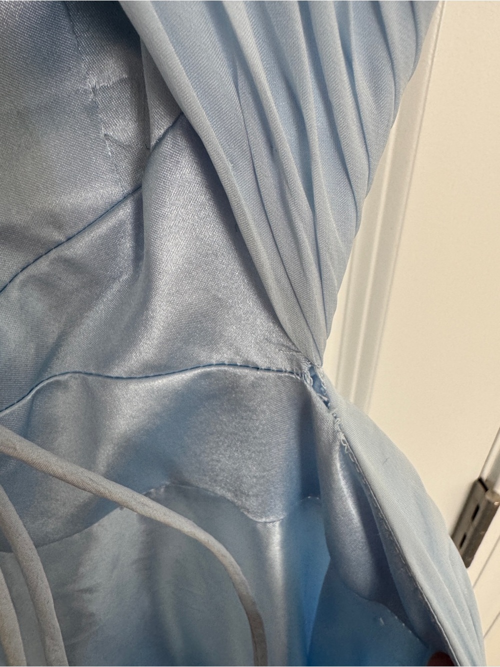 Mac Duggal Ethereal Light Blue Ruffled Tulle Gown - Picture 10 of 16